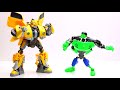 LEGO Skeleton & Hulk School Fail! Transformers Bumblebee Movie assembly robot car toys