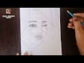 How to draw a girl with blinking eye || anime girl face #drawing