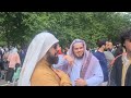 as Christian you're not my Enemy | Sheikh Muhammad and visitor Christian speakers corner