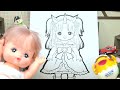 【メルちゃんを本気でお絵かき❤︎】みかんちゃんが夢かわユニコーンに大変身のお手伝いをするよ！