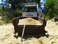 Hard Yakker Shoveling river sand at Towamba River Burragte