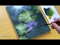 How to Draw a Lotus Flower / Acrylic Painting for Beginners