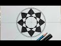 Easy way to draw a simple geometrical flower | geometric art easy