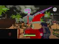 I played Fortblox on roblox with my friend.