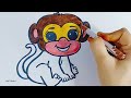 How to draw a cute Monkey step by step | Monkey drawing for kids | easy drawing