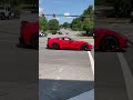 Corvettes leaving Cars and Coffee