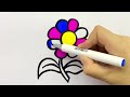 HOW TO DRAW A FLOWER FOR KIDS / COMO DESENHAR UMA FLOR PARA CRIANÇAS 🎨🌈🌺