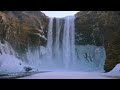 Skógafoss Waterfall and River Sounds for Sleep and Study 4K