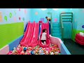 Toddler love to play in Slide