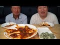 Braised spicy cow foot & Rice balls - Mukbang eating show