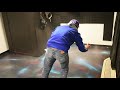 Painting Space Galaxy On Floor