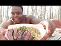 SOLO Camping - Black Guy in Woods | Sleep in a tent  | Hibachi Cooking