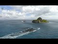 Battleship Montana: Through the middle on map Two Brothers - World of Warships