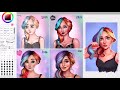 DRAW THIS AGAIN - MY BEST ONE YET?! | Girl with Rainbow Hair | Jenna Drawing