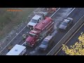 Truck Fire Closes PA Turnpike after Crash, Upper Milford, Pennsylvania - 4.26.24