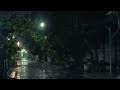 Clear Rain Sounds Without Thunder in the Dark Street of Indonesian Neighborhood for Sleeping