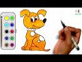 Puppy Drawing - How to Draw and Paint Red Bug | How to fill a drawing?
