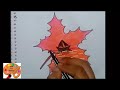 Scenery Drawing Inside Maple Leaf With Colour Pencil || Kids art gallery