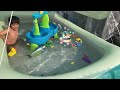 Sea Animals in the pool /Different toys place in water