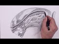 How To Draw an Alien | Xenomorph Sketch Tutorial (Step by Step)