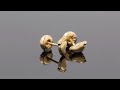 ORO175A -  Aretes de bebe en oro con forma de pies.