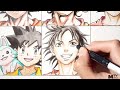 Drawing Goku in different anime styles(孫悟空12種類のアニメスタイルで描く）DragonBall Super ドラゴンボール超