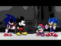 Happy but it's sung by Sonic.EXE, Suicide Mouse, BF and Sonic