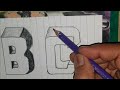 3D EASY DRAWING PART 1 || ENGLISH LETTERS 3D || TUTORIAL 3D ENGLISH LETTERS #drawing #drawingvideo