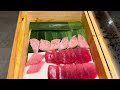 Prepare Cutting Raw Fish For Omakase Sushi