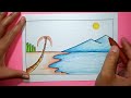 Cara Menggambar Pemandangan Pantai  - How To Draw A Scenery Of Sea Beach