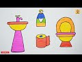 How To DRaw Bathroom Drawing Painting Coloring For KIds And Toddlers