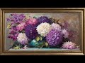 Floral vintage background painting. Tv art screensaver framed.
