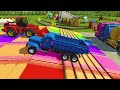 TRANSPORT & LOAD CLAAS & JOHN DEERE WOOD CHIPS WITH TRUCK & FLATBED TRAILER! Farming Simulator 22