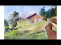 SIMPLE LANDSCAPE WATERCOLOR DEMO for Beginners