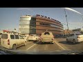 Driving and pedestrians crossing road