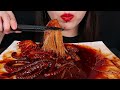 ASMR SPICY BLACK BEAN ENOKI MUSHROOMS OCTOPUS 짜장불닭 팽이버섯, 낙지 먹방 咀嚼音えのき MUKBANG ZOEY ASMR