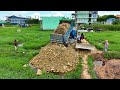 Wonderful New Project!! Bulldozer KOMAT'SU pushing stone Construction road on the rice field