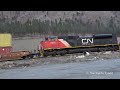 Huge Freight Trains In Canada Along The Thompson Canyon’s Rugged Terrain!