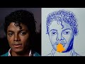 how to sketch Michael Jackson With pen/ Free hand sketch