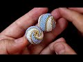 Espiral beaded ball earring. simple and easy to make for beginneras