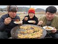 Samgyeopsal with Minari, Bracken and Fried rice - Mukbang eating show