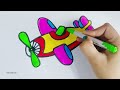 Easy Aeroplane drawing and coloring for kids | step by step aeroplane drawing | easy drawing
