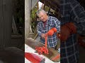 Cutting salmon strips for dried fish