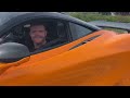 Cars leaving super car fest (1/1 tune 720s) straight pip Svj(two Ferrari f12 and hyper cars