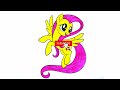 Coloring & Drawing My Little Pony Princess Fluttershy😍coloring for kids & Toddlers.#kidsvideo #kids