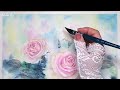 [Watercolor painting]/How to draw [Rose] with transparent watercolor/Watercolor for beginners