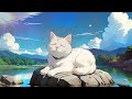 Ghibli Inspired Atmosphere | Cat relaxing | LoFi and Piano [1 HOUR]