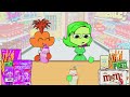 Inside Out 2 - DISGUST Convenience Store GREEN Food Mukbang Animation | ASMR