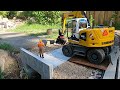 Bridge replacement. New Bridge installation. RC excavator Liebherr A918, Mixer truck, PART 4