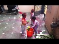 Kids playing holi